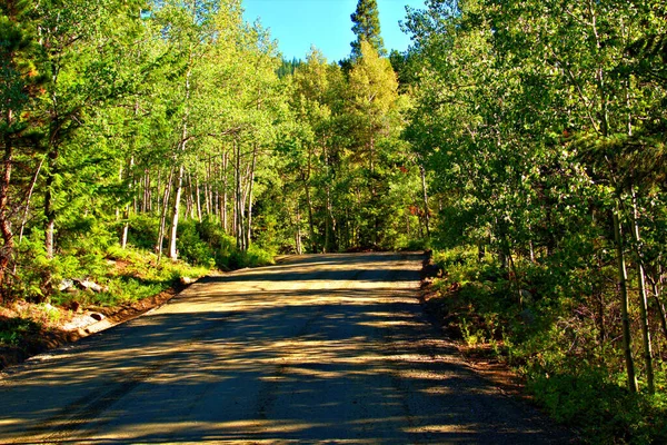 Dirt Road Threading Mountain Pass — стоковое фото