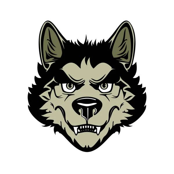 Head of angry werewolf. Vector illustration on white background — Stock Vector