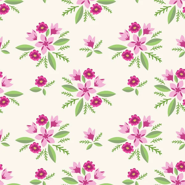 Patrón Sin Costura Con Flores Decorativas — Vector de stock