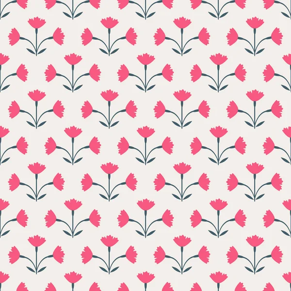 Seamless Pattern Decorative Flowers — Stock Vector