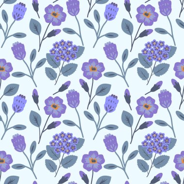 Dekoratif çiçeklerle kusursuz desen