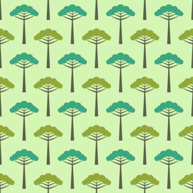 Seamless araucaria plants vector pattern clipart