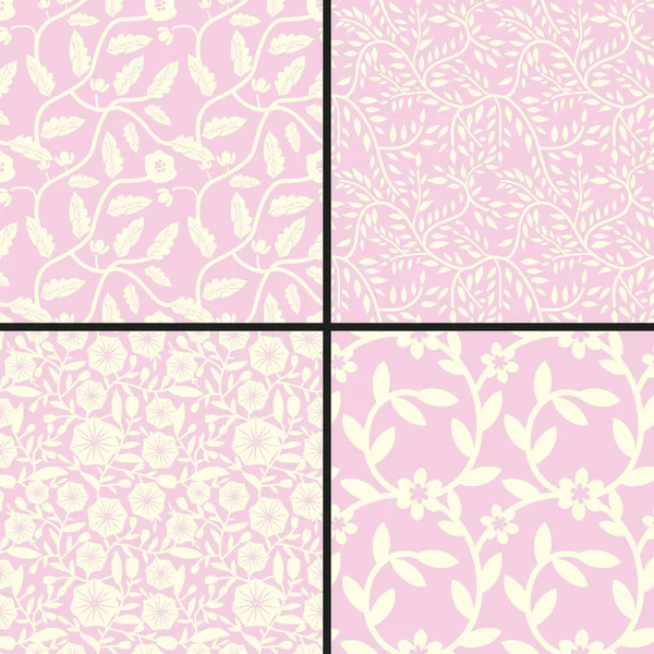 Seamless floral patterns — Stock Vector