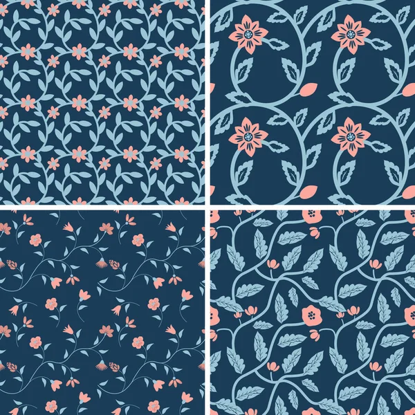 Seamless floral patterns — Stock Vector