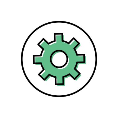 Yalıtılmış dişli çark simgesi