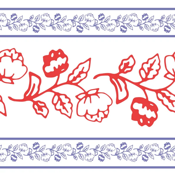 Декоративная цветочная граница — стоковый вектор
