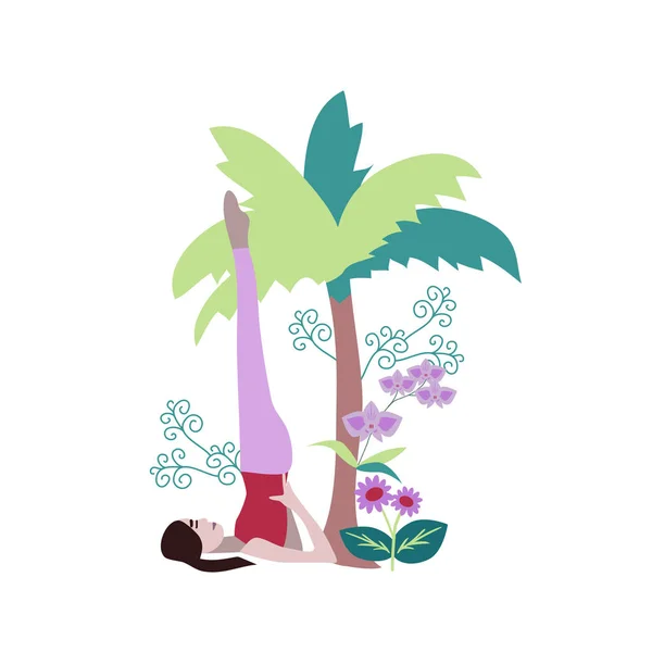 Illustration zur Yoga-Pose — Stockvektor