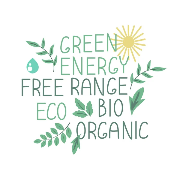 Ecologie belettering banner — Stockvector