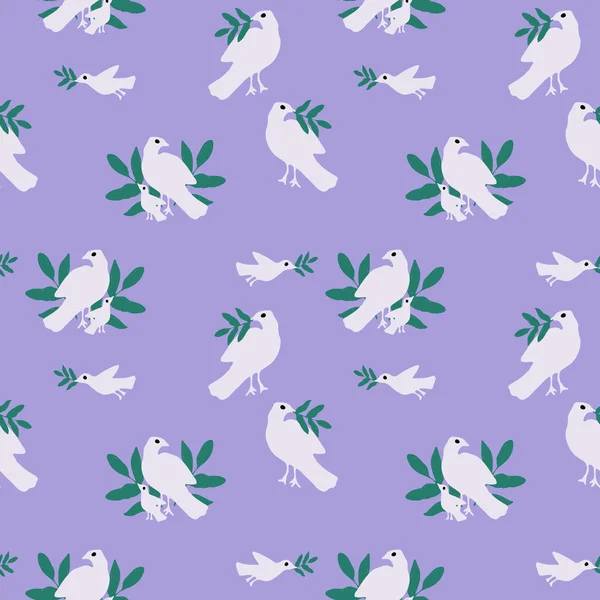 Seamless pigeons pattern — Stock Vector