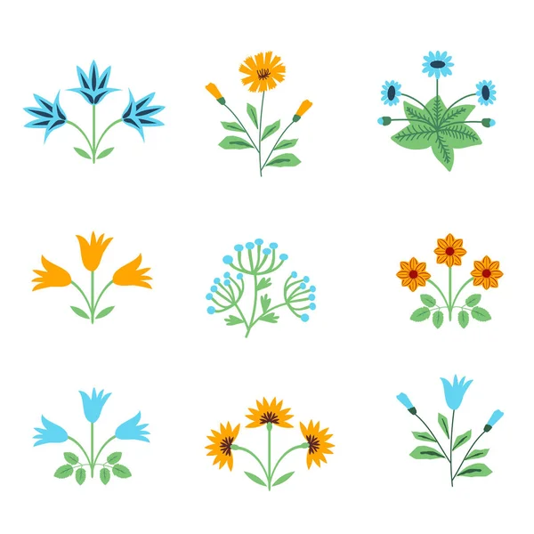 Geïsoleerde bloemen set — Stockvector