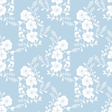 Dekoratif çiçeklerle kusursuz desen