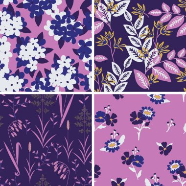 Dekoratif çiçeklerle Dikişsiz desen