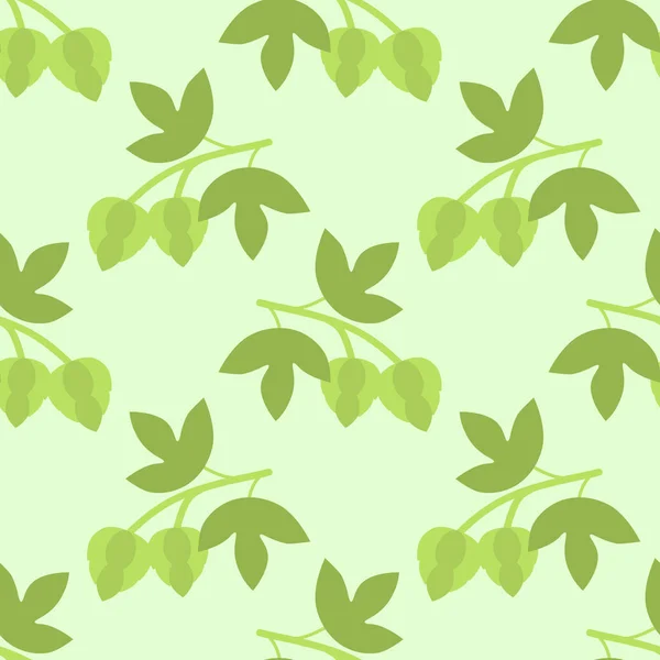 Motif Vecteur Végétal Houblon Sans Couture — Image vectorielle