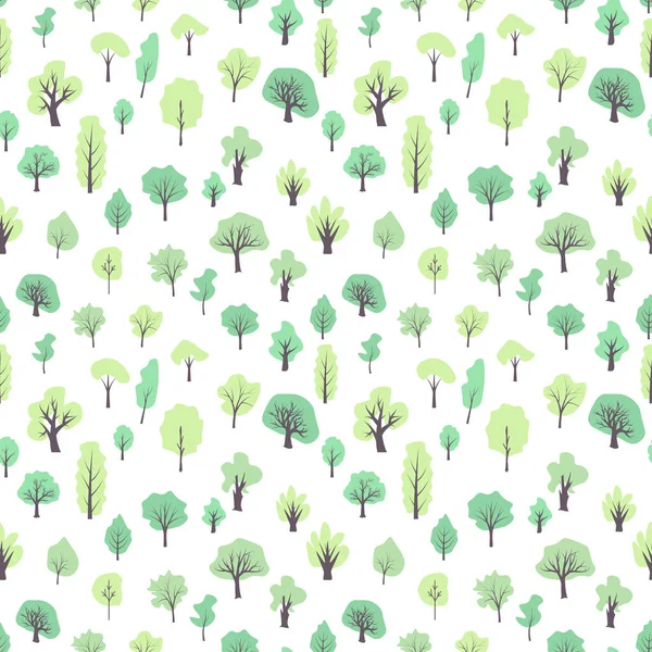 Seamless Simple Vector Trees Pattern — Stock Vector