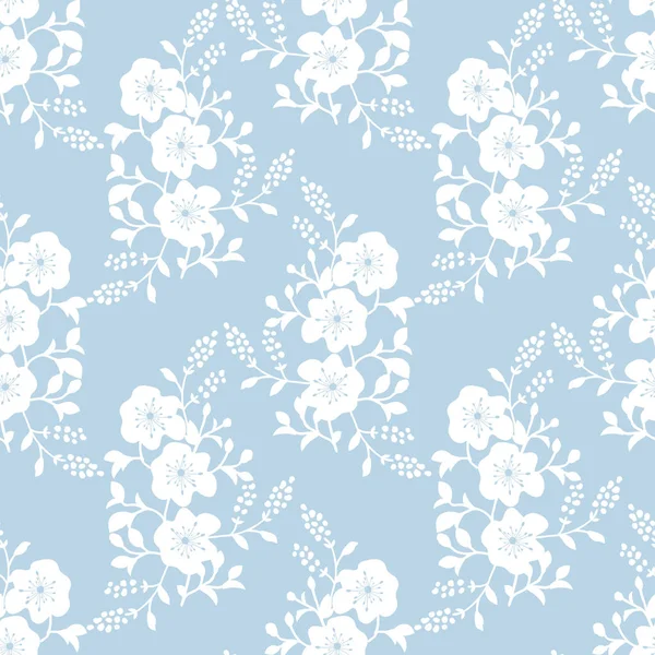 Dekoratif çiçeklerle kusursuz desen