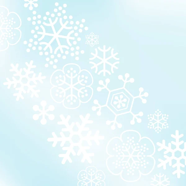 Fondo Abstracto Vector Con Copos Nieve — Archivo Imágenes Vectoriales