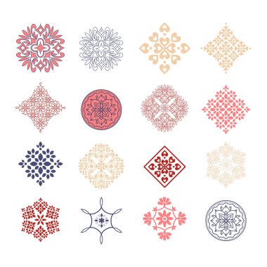 Dekoratif izole vektör çiçek elementleri