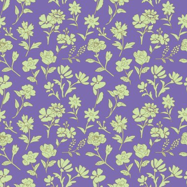 Dekoratif çiçeklerle kusursuz desen