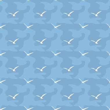 Kusursuz martılar ve su deseni