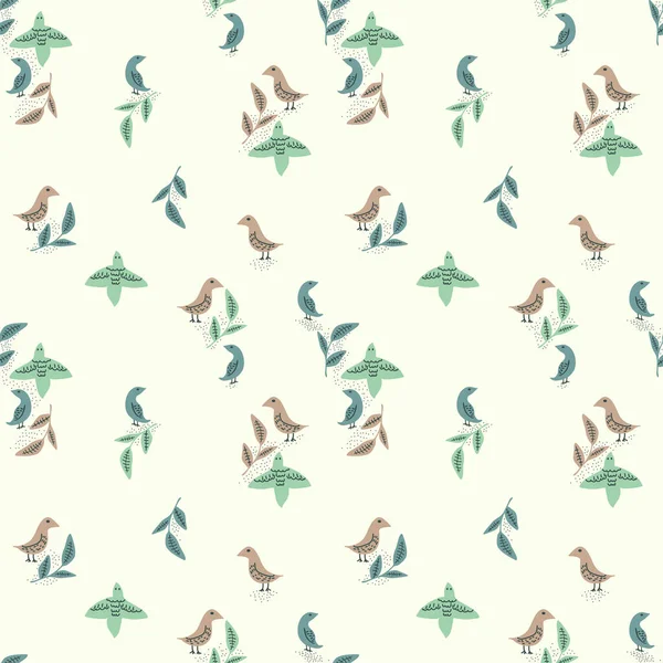 Seamless Decorative Vector Birds Pattern — Stock Vector