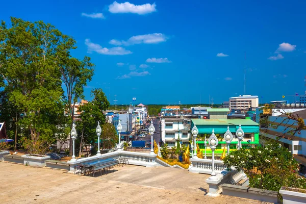 Wat Kaew Krabi Town Thailandia Febbraio 2014 Vista Della Strada — Foto Stock