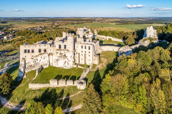 Ruiny Średniowiecznego Zamku Skale Ogrodzieńcu Polska Jednym Bastionów Nazywane Gniazda — Zdjęcie stockowe