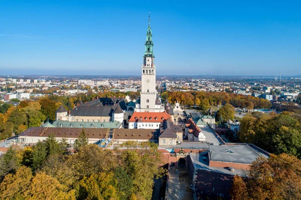 Monasterio Jasna Gora en Czestochowa, Polonia. Vista aérea — Foto de Stock