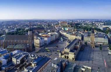 Krakow, Polonya. Ana anıtları olan eski bir şehir.