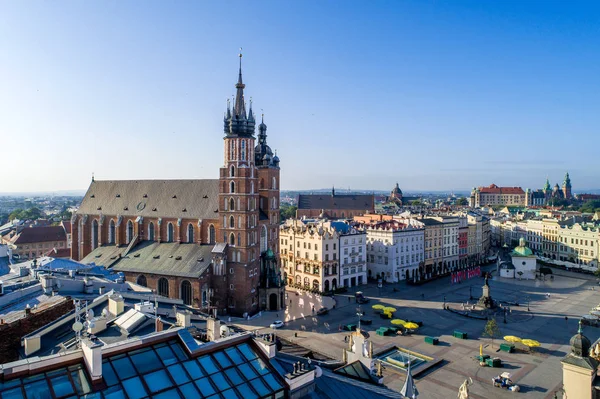Krakow, Poland. Old city Market Square — Stock Photo, Image