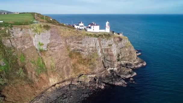 Blackhead Lighthouse Whitehead Dorp Buurt Van Carrickfergus Belfast Een Steile — Stockvideo