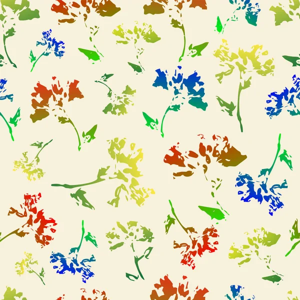 Patrón Floral Sin Costuras Estampados Colores Naturales Ilustración Vectorial — Archivo Imágenes Vectoriales