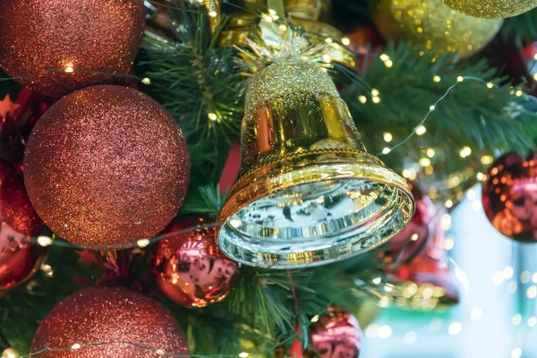 Palle Albero Natale Primo Piano Decorazioni Tradizionali Nuovo Anno — Foto Stock
