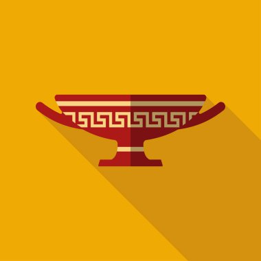 Antik Yunan vazo. Stilize düz simgesi wint gölge