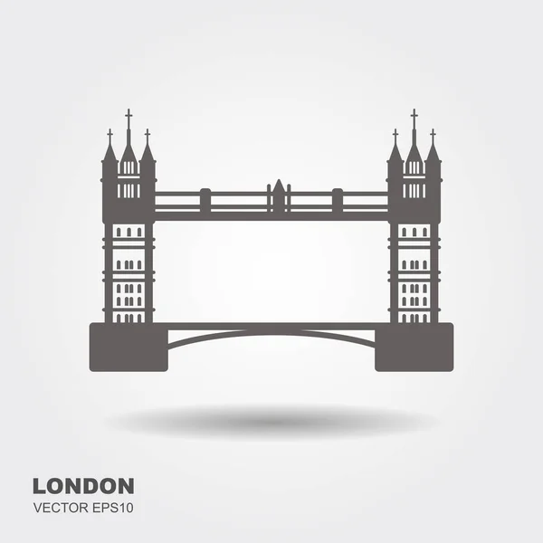 London Bridge Logo Attraktion Der Hauptstadt Englands Vektorillustration — Stockvektor