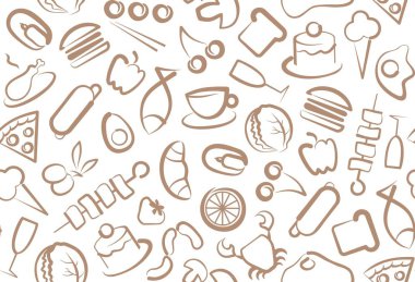 Seamless background of food. Vector seamless pattern clipart