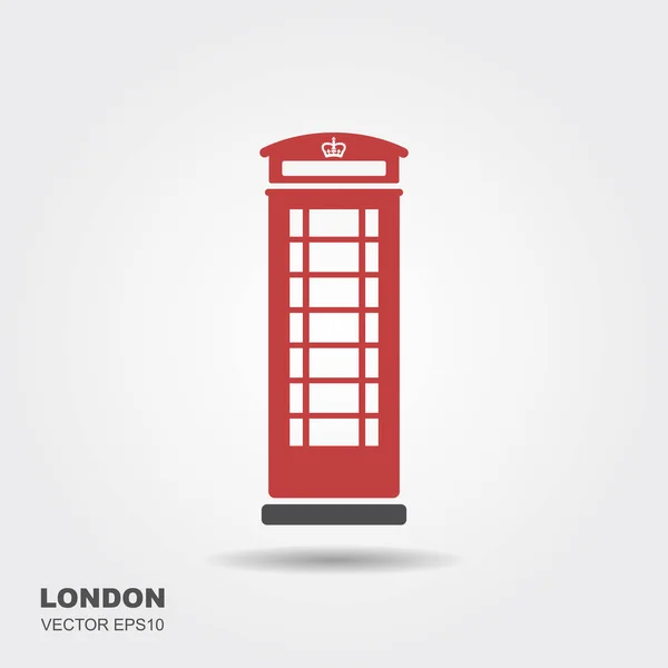 Cabine Telefónica Londres Isolada Fundo Branco Ilustração Vetorial — Vetor de Stock