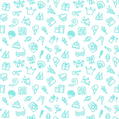 Mutlu Doğum günü partisi desen. Vektör sorunsuz arka plan