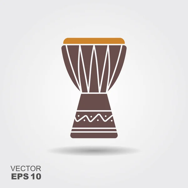 Afrikanische Musikinstrumentenikone Vektorillustration Djembe Dunumba Drum Tam Tam — Stockvektor