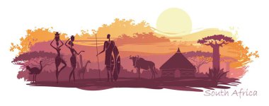 Arka plan manzara Güney Afrika ile