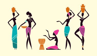 Yerli Afrikalı kadın siluetleri