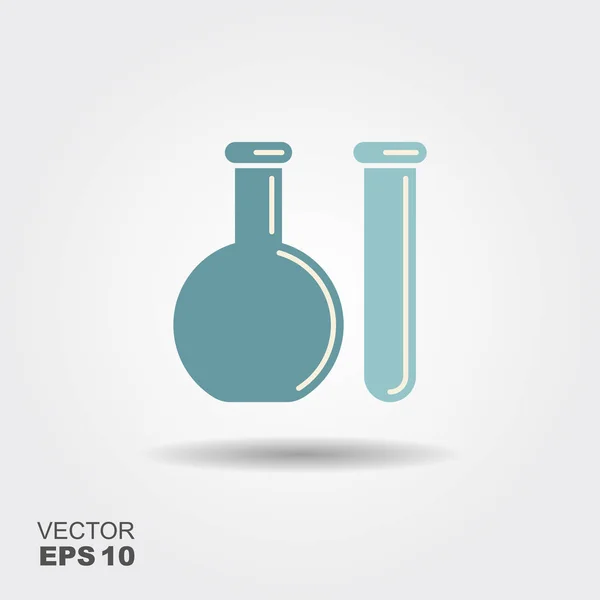Chemikalien Reagenzglas Logo Experimentierkolben Symbole Für Chemie Medizin Bildung Und — Stockvektor
