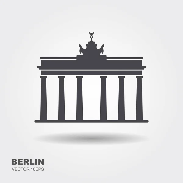 Brandenburgo puerta icono Berlín edificio de viajes — Vector de stock