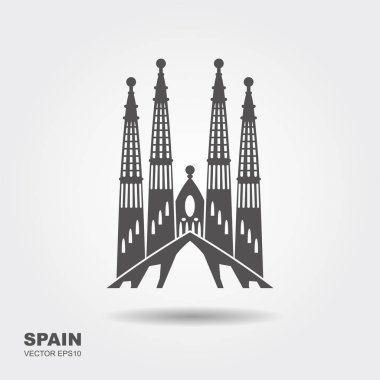Barcelona, Sagrada Familia sembolü. Düz stilize simgesi
