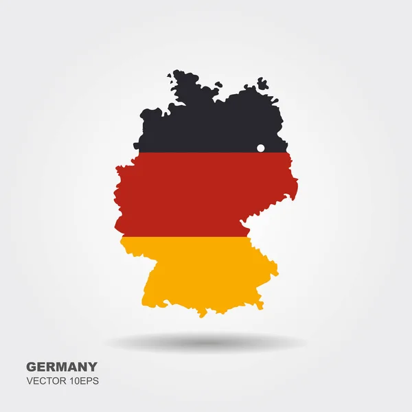 マップの形でドイツの国旗 ドイツ連邦共和国 国旗のコンセプトです ベクトル図 — ストックベクタ