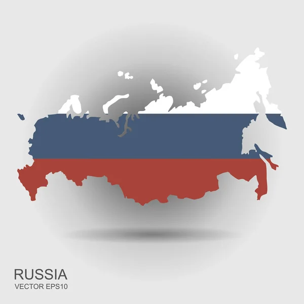 Mapa Rússia Com Bandeira Dentro Ilustração Vectot — Vetor de Stock