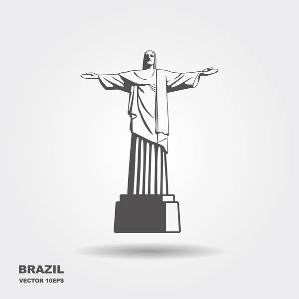 Статуя Христа Искупителя Рио Жанейро Бразилия Бразильский Национальный Религиозный Памятник — стоковый вектор