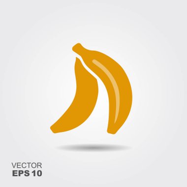 Gölge ile izole basit vektör düz simge muz