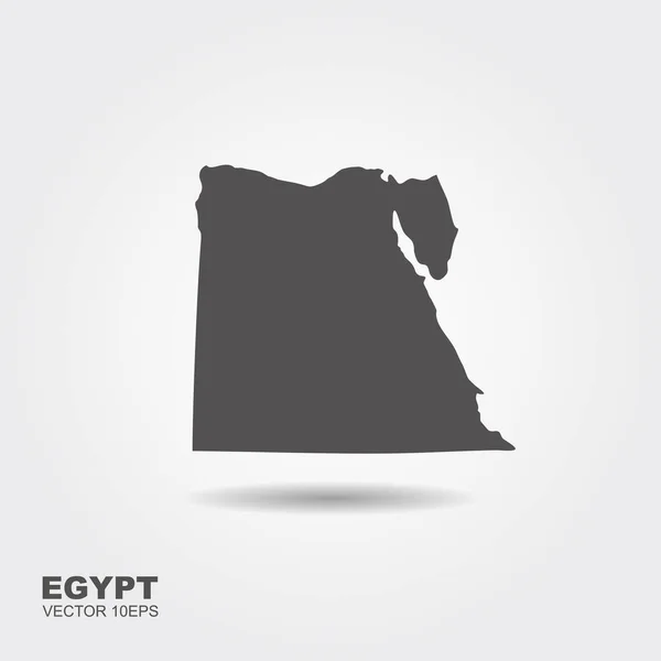 Mapa Egiptu Kolorze Szarym Białym Tle Płaskie Wektor Ikona — Wektor stockowy