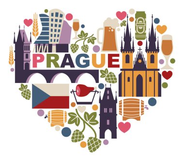 Prag ve Çek Cumhuriyeti simgesi kalp şeklinde