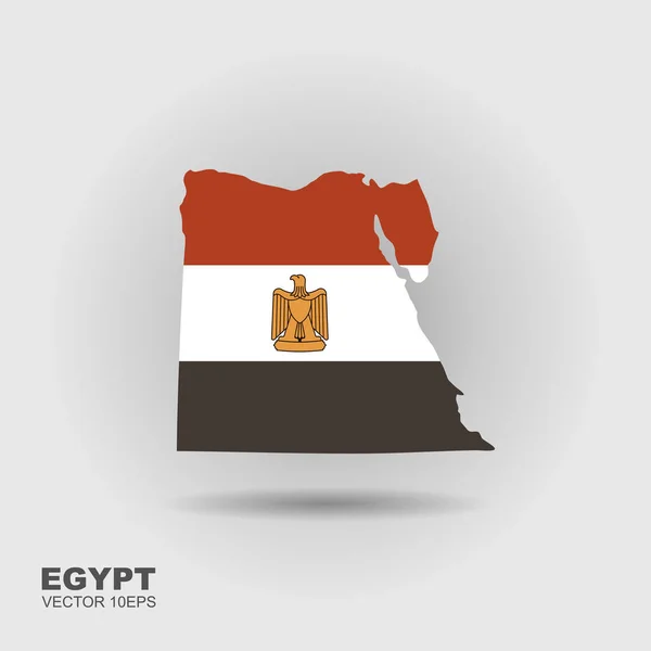 Landkarte Von Ägypten Mit Einer Offiziellen Flagge Abbildung Auf Weißem — Stockvektor